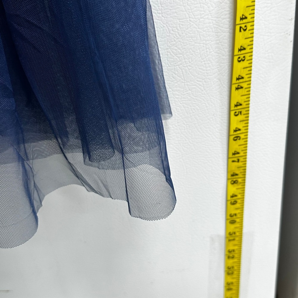 Pretty Garden Sz S Square Neck Midi Dress Blue Tulle Fairycore Balletcore - Picture 5 of 7